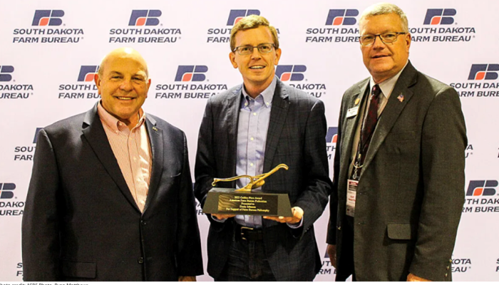 Johnson Awarded Golden Plow at SDFB Convention